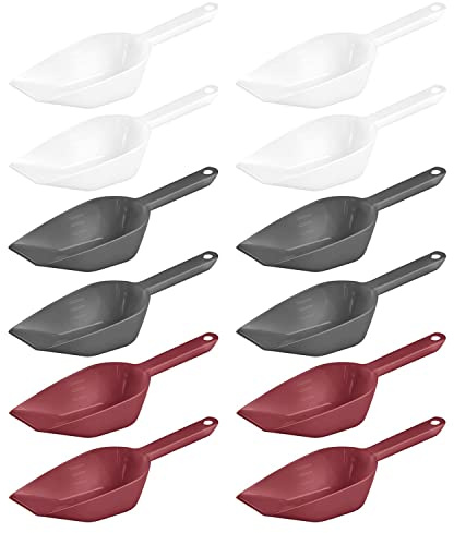 Westmark Back-/Abwiege-/Abfüllschaufeln, 12 Stück, 3-farbig, Füllvolumen: je 55 ml, Kunststoff, Halvar, Weiß/Rot/Anthrazit, 908922E6