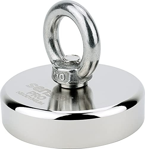 SENSEI® Extra Starker Magnet – 250 kg Zugkraft, Großer Neodym-Magnet – Ø 75 mm, Ösenmagnet mit Griff für Sicheren Halt und Magnetfischen