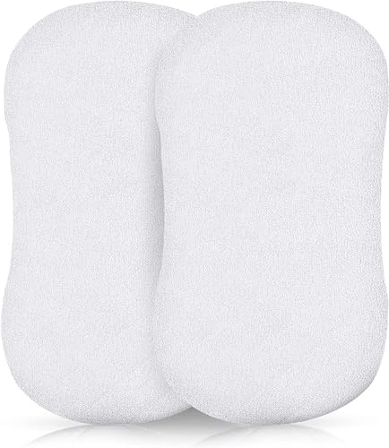 EOBIZ - Juego de 2 protectores de colchón de tela de toalla de rizo 100% algodón, impermeables, superabsorbentes, a prueba de manchas, hipoalergénicos y no ruidosos (cesta de musgos (35 x 75 cm)