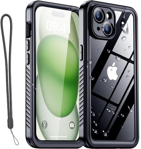 AICase custodia impermeabile compatibile con iPhone 15 Plus (6,7),resistente alla polvere e agli urti,certificato IP68,protezione completa del corpo,custodia subacquea completamente sigillata