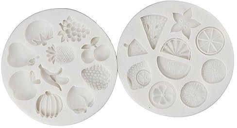 YYlingx Lot de 2 mini moules en silicone pour bonbons, pastèque, banane, fraise, citron, kiwi, mandarine