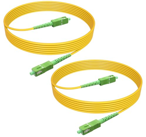 YACSEJAO 2PCS SC/APC vers SC/APC Câble patch fibre optique OS2 Simplex 9/125um Single Mode Jumper Câble patch optique pour réseaux privés en fibre optique, 2M/6.5FT