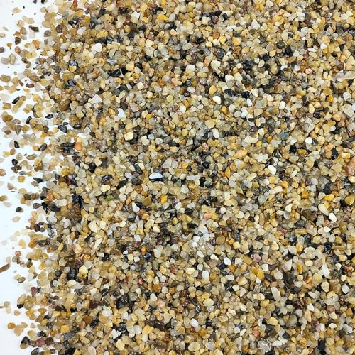 SHIZWU 10LB Coarse Sand,Colored Rocks Pebbles, Quartz Sand for Cactus Bonsai, Succulent Plant Bonsai Paving, Vase Filling Decoration, Natural Sand for Fish Tank Decoration Paving(2-4mm)