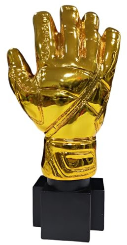YYDSTES FußBall Goldhandschuh Trophäe Aus Kunstharz Galvanisch Beschichtet Gold FußBall Bester Torwart Auszeichnungen Trophäen Fan Büro Heimdekoration Ornamente Kreative Geschenke,Gold