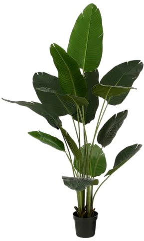 MICA Decorations Künstliche Pflanze Bananenbaum im Topf – H 180 x Ø 30 cm – Grün