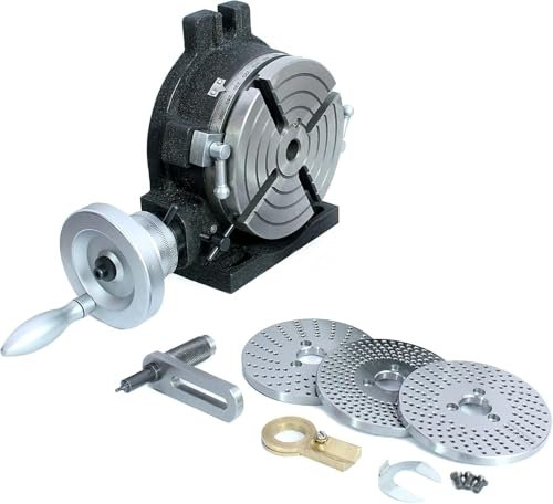 MachEl HV6 150mm (6) Rotary Table with 4 Slots & Steel Dividing Plates Set - Milling Indexing Kit with Free Manual