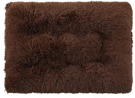 Hundebett, Flauschig Hundematten, Länger Plüsch Hundekissen, Waschbar & rutschfeste Extra Dick Unterseite Multifunktionale Matte für Mittelgroße Katzen Hunde XS, S, M, L