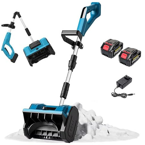 Chasse-Neige à Batterie au Lithium, Pelle à Neige sans Fil sans balais, Largeur de Nettoyage 32 cm, réglage de la Direction de la Neige à 45°, Pliable sans Fil pour Le déneigement du Jardin et des