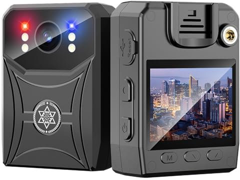 Okeeyseda Mini Telecamera della Polizia 4K Videoregistratore Digitale Videocamera Videocamera per Visione Notturna IR Videocamera Clip Posteriore con WiFi