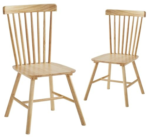 DZOVAD Wood Dining Chairs Set of 2, Farmhouse Kitchen Chairs Set, 100% Natural Solid Wood Material, FSC-Certified