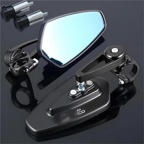 HYRHEV Espejos retrovisores Motocicleta para Super SOCO TC Max/50/Wanderer TS 50, 2 Unidades, Extremos de Manillar CNC, Color Negro Motorcycle Rearview Mirror(Black)