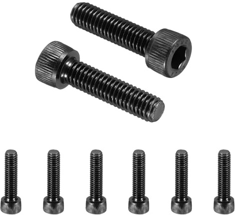 PATIKIL 25Pz M6 x 25 mm Viti a Testa Cilindrica con Esagono Incassato | 12.9 Acciaio Al Carbonio, Viti Brugola Kit Bulloni a Testa Esagonale Trattamento Nero Ossido, Filettatura Completa