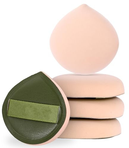 Giantree 5-Pack Makeup Sponges, Foundation Sponge, Cushion Puffs (for Foundation and Presseds Powder), Latex-Free Blending Sponges for Liquid, Pressed Powder and Cream Pressed Powder for Beginners