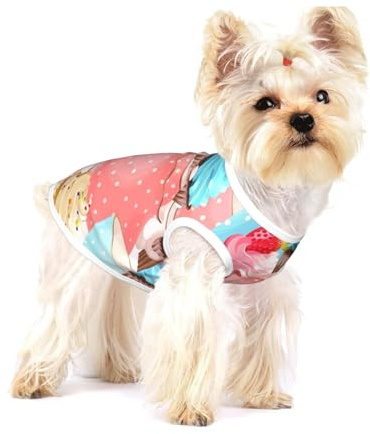 Teacup Cupcake,Cotton Sleeveless Pet T-Shirt Soft Stretchy Puppy Breathable Vest,M