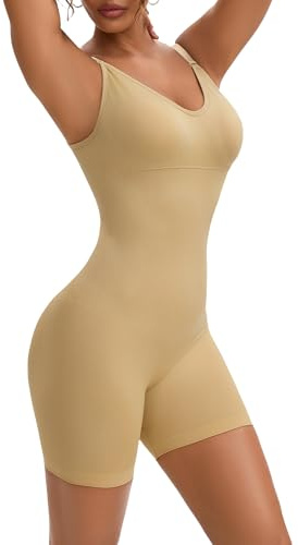 INNERSY Shapewear for Women Tummy Control Bodysuit Seamless Butt Lifter Nude Slimming Body Shaper (M-L, Beige)