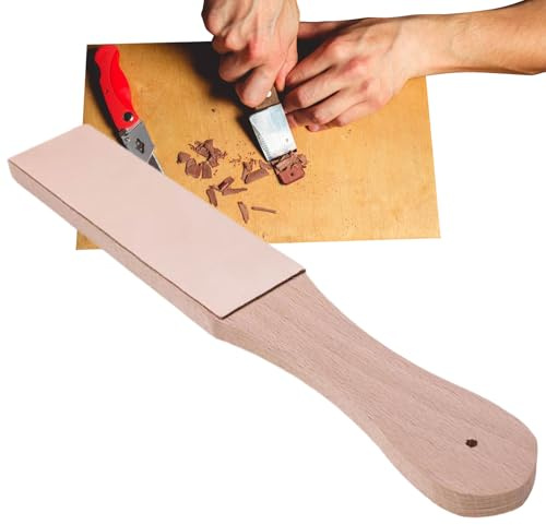 Acunny slipstång | slipband av läder, ergonomiskt dubbelsidigt handtag för kockknivar, träbearbetningsnål och borttagningsverktyg