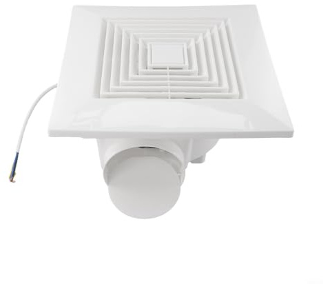 Niceminiwall Ventilador de ventilación montado en el techo, 20 x 20 cm, ABS blanco, extractor de aire para baño, cocina, con potente funcionamiento silencioso y diseño de eficiencia energética (24 x