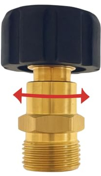 M&M Smartek Drehgelenk Adapter M22 AG auf M22 IG, 360 Grad | Drehbares Messinggelenk M22 AG auf M22 IG reduziert Schlauchverdrillung; Gewinde und Dichtfläche vor Montage prüfen.