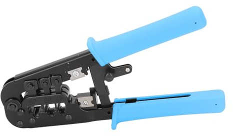 Cloimei Pinza crimpatrice professionale per cavi di rete, ad alta precisione, per connettori RJ45 RJ11, con lame in acciaio legato e manico ergonomico