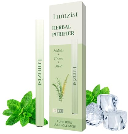 Mullein Herbal Diffuser Stick for Lung Cleasing Refreshing Oral Comfort,Herbal Diffuser Pen - Non Electric - Plant-Based Lifestyle, Oral Air Freshening with Extracts of Mullein, Thyme and Mint (1 PC)