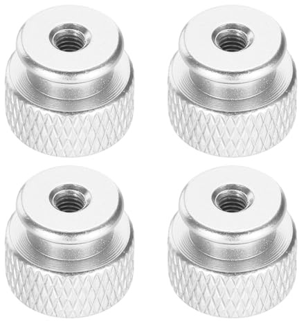 QUARKZMAN 4 Piezas Tuerca Mariposa Estriada M3 12 mm 10 mm Altura Aleación Aluminio Anodizado 6061 Tuerca Manivela Tornillo Metal Para Maquinaria Ensamblaje DIY Electrónica Plata Brillante