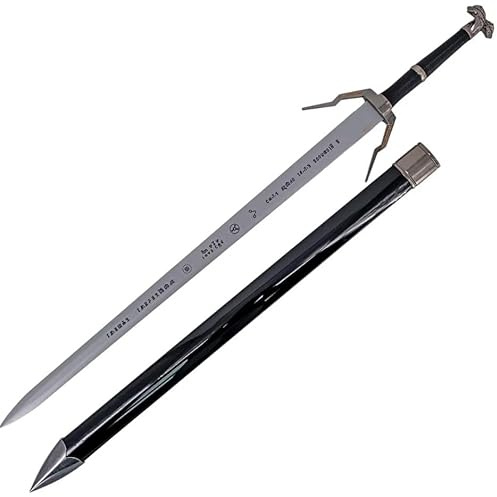 AMONT | Espada de Plata de Geralt de Rivia Decorativa El Brujo | Réplica No Oficial Sin Filo de Bambú para Exhibición Coleccionista | EYM