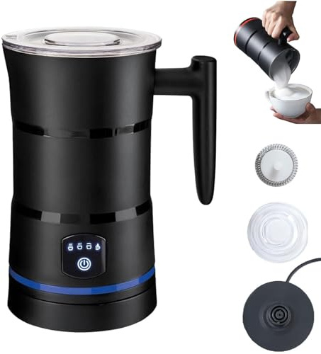 Espumador Automático Profesional, Espumador de Leche Eléctrico de 600 Ml, Frío y Caliente, Acero Inoxidable, Para Lattes, Capuchinos y Chocolates Calientes