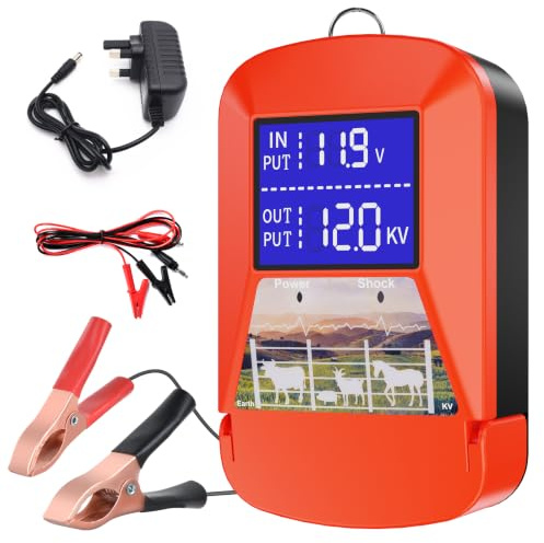 230V Weidezaungerät, Großes LED-Display, 3,0-J-Zaungerät für 24KM | Elektrozaungerät, für Schutz von Nutztieren,Haustieren,Geflügel, Hausweide,Gärten