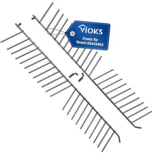 VIOKS Underkorgsatser för tallrik, ersättning för Bosch Siеmens 00645101 Küppersbusch 436748 tallrikshållare 2 x 16 spikar, korgsats vikbar för underkorg, diskkorg, diskmaskin, diskmaskin