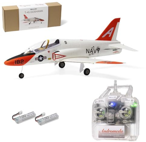Joytopiaminds MinimumRC T-45 Goshawkk RC-Jet mit Gyro und 3 Flugmodi, 2,4G 30mm Impeller-Flugzeug mit SAVS™ Flugsteuerung und 7,4V Impellermotor (Linksseitiger Gashebel/Bürstenloser Motor/2 Batterie)