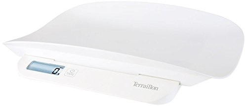 TERRAILLON Pèse Bébé Évolutif - Stabilisation du Poids, Fonction Tare, Nacelle Détachable, Housse de Protection Incluse - Précision 5g, Portée jusqu’à 20kg - Blanc