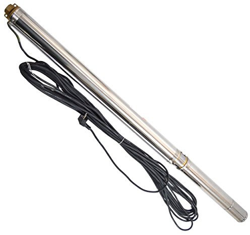 Hochwertige 3 Tiefbrunnenpumpe 3000l/h sandverträglich Edelstahl Sandverträglich bis 5%, Förderhöhe: 110 m, 11 bar