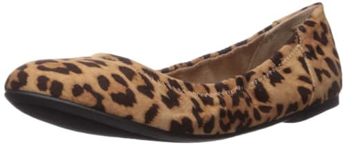 Amazon Essentials Damen Ballerinas Belice Zum Hineinschlüpfen, Hellbraun Leopardenmuster, 39 EU