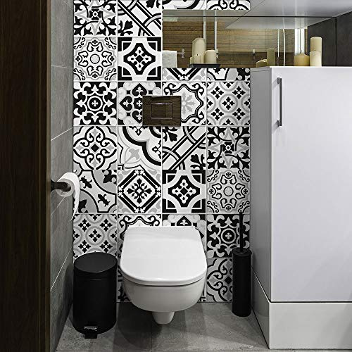 RE-COVERTILES Adesivi Piastrelle Cucina Bagno in PVC 10 Pz 20x20 cm PS00200 | Materiale PVC, Impermeabile, Antigraffio, Decorazione Parete, Peel and Stick, Made in Italy