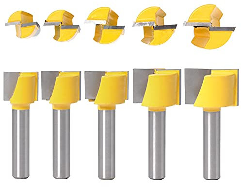 Opaltool 5 Stück Bodenreinigung Fräser Set 8mm Fräser Oberfläche Fräser Schaftfräser Schaft Hobelfräser Holzbearbeitungswerkzeug Bit Cnc Fräser 16/18/20/22/25mm