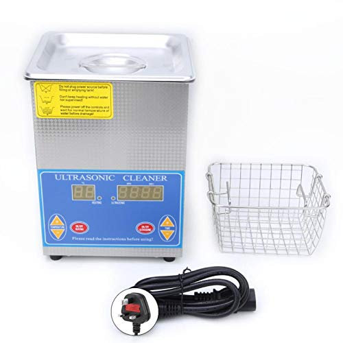 Ultrasonic Cleaner-2L Stainless Steel Ultrasonic Cleaner with Digital LED Timer Heater for Jewelry Glasses(UK Plug 200-240V)
