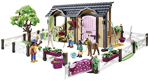 Playmobil 70995 Country Pony Farm Horseback Riding Lessons, Horse Toys, Fun Imaginative Role Play, PlaySets Suitable for Children Ages 4+