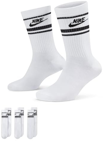 Nike Uomo Calzini, White/Black/Black, S