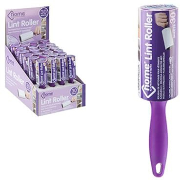 Compact Purple Adhesive Lint Roller - (1 Roll of 30 Sheets) - Durable Material - Perfect for Clothes & Furniture
