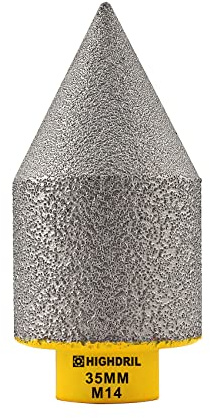 HIGHDRIL Broca de diamante para biselar - Broca de diamante para avellanar con rosca M14 para agujeros de 35mm(1-3/8) en porcelana, baldosas de cerámica, granito, mármol y cuarzo