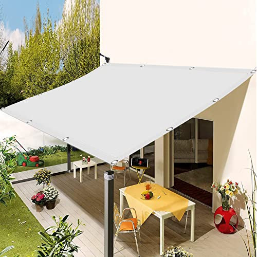 Balkonbespannung reißfest 2.5 x 5 m,Sonnenschutz Atmungsaktiv und UV Schutz, Atmungsaktives Sonnenschutznetz,HDPE Sichtschutz Garten, für Garten, Balkon, Camping, Weiß