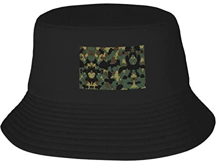 Roter Camo Fischerhut für Erwachsene, doppellagig, Fischerhut, Outdoor, Reisen, Strand, Sonnenhut für Damen, Camouflage-Muster, Einheitsgr��e