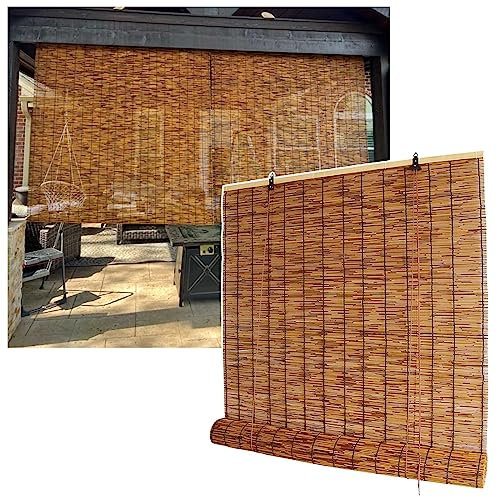 Lichtfilter Rollo Bambus 50 55 60 65 70 75 80 85 90 95 100 105 110 115 120 125 130 135 140 145 150 155 160 Breit, Atmungsaktiv Bambusrollo Rollläden Mit Lifter, Sichtschutz Bambus Vorhang Schilf (Col