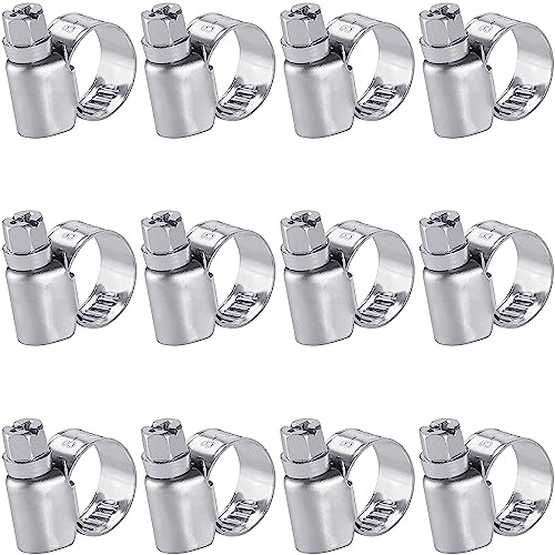 Poppstar Edelstahl Schlauchschellen 8-12mm mit Bandbreite 9mm, W2-Qualität (12 Stück)