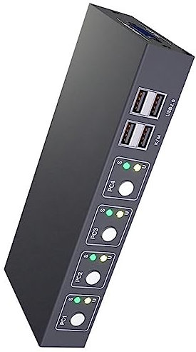 TsoLay VGA KVM Switch 4 Ports VGA Video Switcher Split Screen HD Display Enhancer Splitter Adapter for PC Monitor Projector