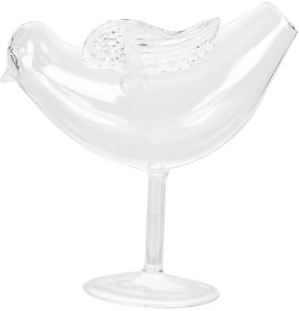 MAGICLULU Glass Cocktail Bird Design Drinking Cup 15.5cm High Footed Crystal Wine Glass Creative Barware for Cocktail Parties