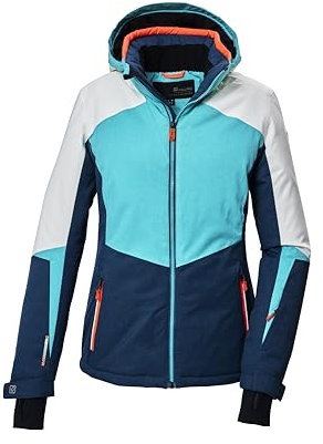 killtec Damen Skijacke/Funktionsjacke mit abzippbarer Kapuze und Schneefang KSW 66 WMN SKI JCKT, aqua, 36, 41952-000