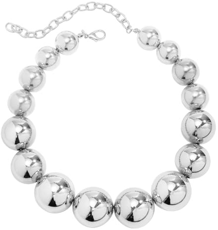 COSSIKA Choker-Halskette, übertriebene große Perlen-Kugel-Halskette für Damen, modisches Temperament, Goth, CCB, Schlüsselbeinkette, Weihnachtsschmuck