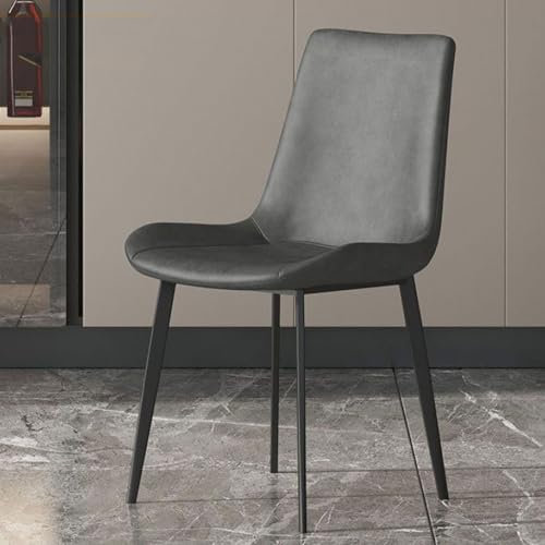 Set mit 4 verschleißfesten Leder-Esszimmerstühlen, Küchenstühlen, Esszimmerstühlen, Badezimmerstühlen mit Metallbeinen und hoher Rückenlehne für Zuhause und Restaurant, Büro