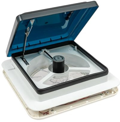 TouTToNG Dachluke RV Dachventilator Dachlüfter Belüftung, RV Lüftungsventilator für Wohnmobil wohnwagen mit LED Licht 30m³/min (Schwarz)